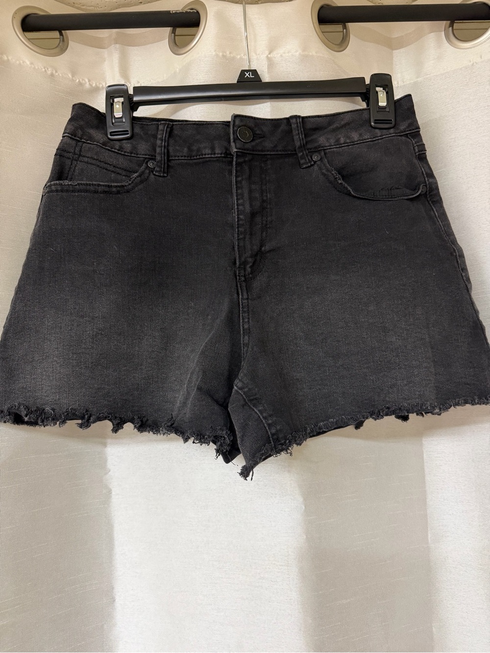 Sincerely Jules Black Frayed Hem Denim Shorts